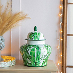 Ваза с зелёными листьями и крышкой Vase Green Leaves варинант исполнения - 3 | Loft Concept в Перми