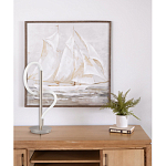 Настольная лампа белым изогнутым плафоном на круглой подставке Luke Lampco Tracer Lamp варинант исполнения - 12 | Loft Concept в Перми