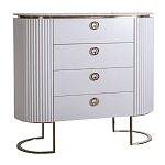 Комод белый овальный с мраморной столешницей Thoroughbass варинант исполнения - 1 | Loft Concept в Перми