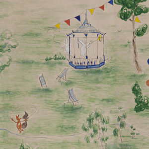 Обои ручная роспись Promenade Special Colourway on pink painted Xuan paper