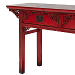 Деревянная консоль в китайском стиле с 2-мя ящиками с резным декором красная Yan Chinese Console Table варинант исполнения - 4 | Loft Concept в Перми