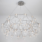 Люстра с каркасом из тонких металлических нитей и хрустальными подвесками Crystal Metal Threads Chandelier 100 варинант исполнения - 4 | Loft Concept в Перми
