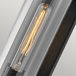 Настенный фонарь в индустриальном стиле с вытянутым цилиндрическим плафоном из прозрачного стекла и черным корпусом Hinkley варинант исполнения - 1 | Loft Concept в Перми