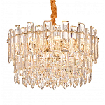Круглая люстра с хрустальными подвесками на золотистом каркасе Gorgeous Crystal Light варинант исполнения - 3 | Loft Concept в Перми