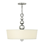 Люстра подвесная с белым тканевым цилиндрическим абажуром и декоративными шарами Hinkley варинант исполнения - 2 | Loft Concept в Перми
