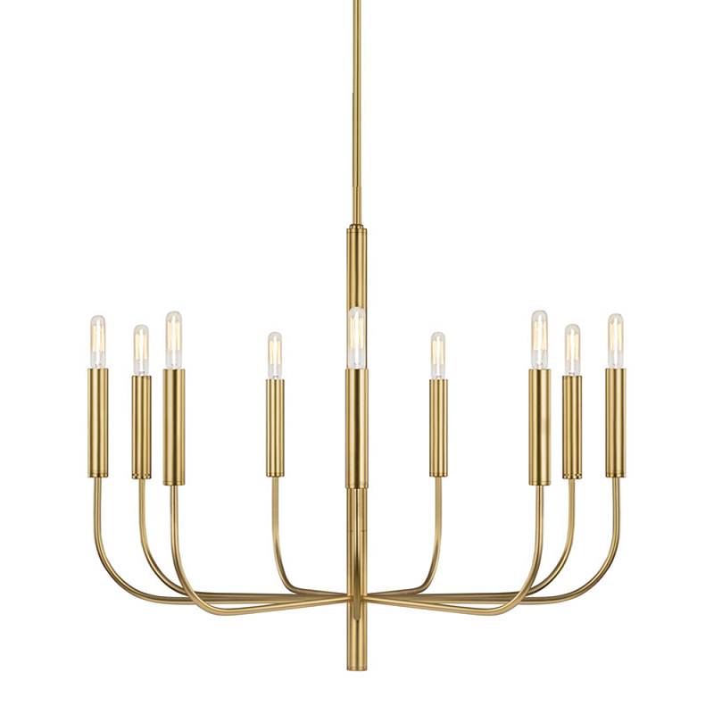 Люстра подвесная с 9-ю лампами Feiss Никель Латунь в Перми | Loft Concept 