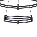 Люстра светодиодная с 2-мя плафонами в форме колец из акрила и алюминия с пультом для регулировки света Ring Horizontal Black варинант исполнения - 2 | Loft Concept в Перми