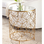 Приставной стол золотой с зеркальной столешницей Golden Symphony варинант исполнения - 2 | Loft Concept в Перми