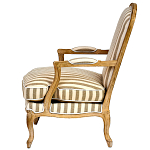 Кресло в полоску в стиле прованс Yvon French Seating Armchair варинант исполнения - 3 | Loft Concept в Перми