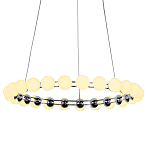 Люстра светодиодная кольцевая с круглыми плафонами белого цвета PEARLS Suspension 48 варинант исполнения - 1 | Loft Concept в Перми