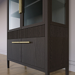 Витрина Primo со стеклянными фасадами и буфетом шпон Темный орех варинант исполнения - 7 | Loft Concept в Перми