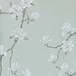Обои ручная роспись Magnolia Canopy Original Colourway on Adam Grey dyed silk варинант исполнения - 1 | Loft Concept в Перми
