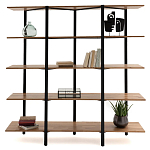 Стеллаж из массива дуба и стали Robson Rack Industrisal Metal Rust варинант исполнения - 3 | Loft Concept в Перми