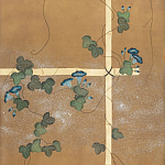 Обои ручная роспись Morning Glory Original colourway on gold metallic silk варинант исполнения - 1 | Loft Concept в Перми