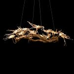 Люстра подвесная с прозрачными стеклянными птичками на ветвях Диаметр 100 см Serip Voa варинант исполнения - 7 | Loft Concept в Перми