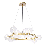 Люстра круглая подвесная с 15-ю прозрачными шарообразными плафонами из стекла Iona chandelier варинант исполнения - 1 | Loft Concept в Перми