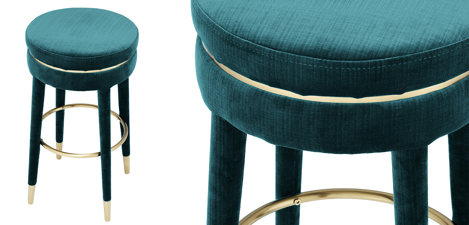 Барный стул Eichholtz Bar Stool Parisian blue Барный стул Eichholtz Bar Stool Parisian blue - Loft-Concept в Перми