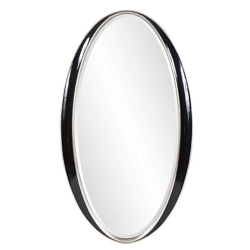 Зеркало овальное в глянцевой раме  Mirror Gloss Зеркало Черный Белый в Перми | Loft Concept 