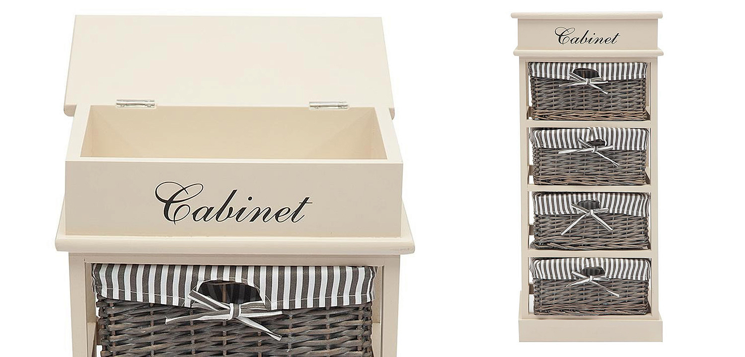 Тумба с 4 корзинами Provence Butter White 4 Boxes - Loft-Concept в Перми