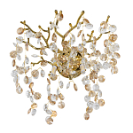 Бра золотого цвета с ветвями и прозрачными хрустальнымих подвесками Droplet Chandelier варинант исполнения - 1 | Loft Concept в Перми
