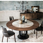 Обеденный стол круглый на чёрном фигурном основании Bosnia dinning table  варинант исполнения - 3 | Loft Concept в Перми