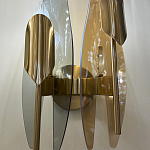 Бра с двумя плафонами дымчатого и янтарного цвета Vertical Glass варинант исполнения - 3 | Loft Concept в Перми