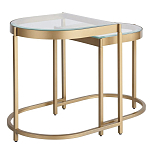 Комплект из 2-х приставных столиков на металлическом основании цвета латунь Ambassador варинант исполнения - 1 | Loft Concept в Перми