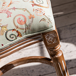 Барный стул из массива бука светло-зеленый с растительным орнаментом Raffael Angel Green Bar stool варинант исполнения - 2 | Loft Concept в Перми