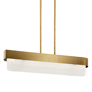 Люстра подвесная прямоугольная цвета латунь Kichler
