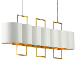 Люстра прямоугольная с белыми цилиндрическими абажурами White Ribbon варинант исполнения - 6 | Loft Concept в Перми