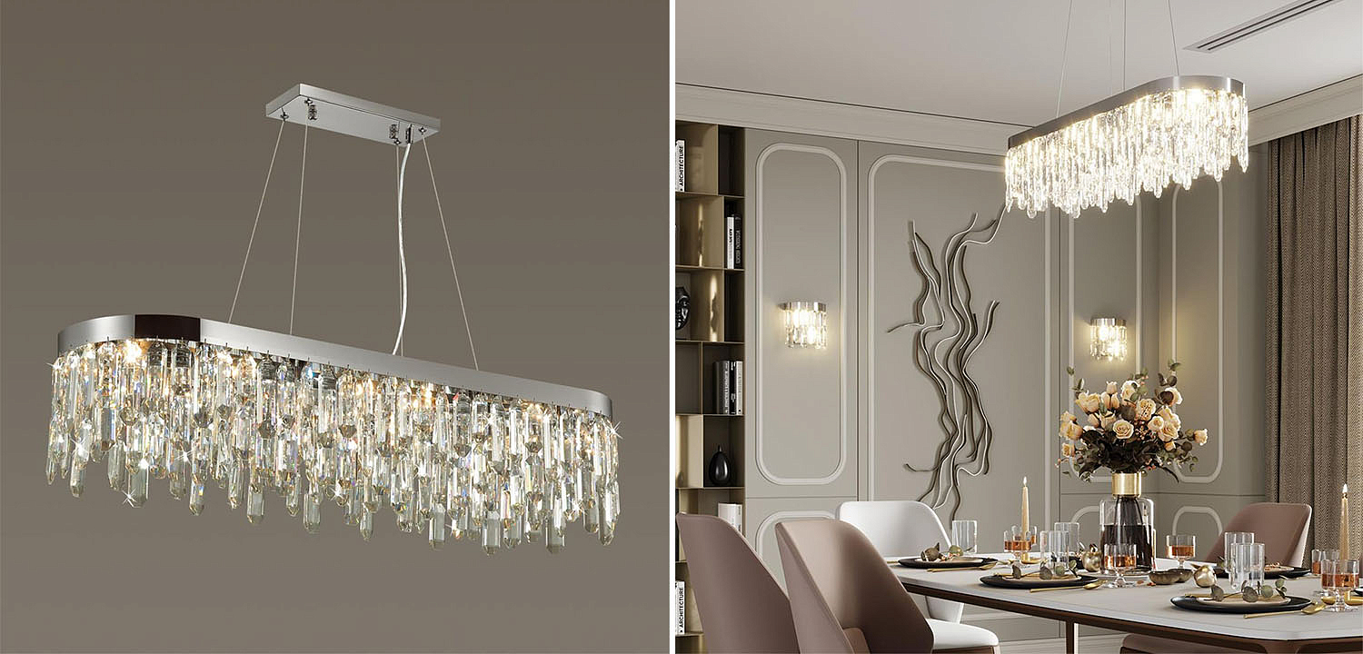 Люстра Crystal Polyhedrons Linear Chrome Люстра Crystal Polyhedrons Linear Chrome - Loft-Concept в Перми