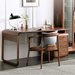 Стол рабочий округлой формы с 3-мя ящиками  Working Moonnut Table варинант исполнения - 8 | Loft Concept в Перми