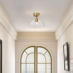 Потолочный светильник с широким полусферическим плафоном из прозрачного стекла Alora Mood варинант исполнения - 7 | Loft Concept в Перми