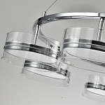 Люстра светодиодная с 8-ю прозрачными плафонами цилиндрической формы из акрила и стекла с пультом для регулировки света Glass Lamp Chromium варинант исполнения - 3 | Loft Concept в Перми