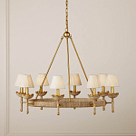 Люстра из кованого железа с отделкой плетеной веревкой и сусальным золотом Parisian Style варинант исполнения - 4 | Loft Concept в Перми