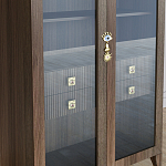 Дизайнерский шкаф витрина Elsa Dreams Walnut с 4-мя ящиками варинант исполнения - 4 | Loft Concept в Перми