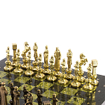 Шахматы Ренессанс из бронзы с доской из натурального камня Змеевик Decorative Thematic Chess варинант исполнения - 3 | Loft Concept в Перми