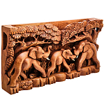 Панно из дерева слоны Panel With Animals варинант исполнения - 2 | Loft Concept в Перми