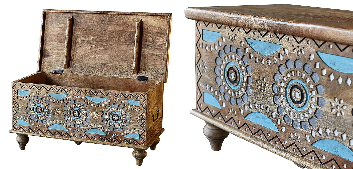 Сундук резной Mitra Carved Wood Chest Сундук резной Mitra Carved Wood Chest - Loft-Concept в Перми