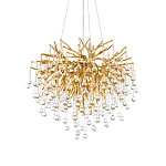 Люстра подвесная с прозрачными стеклянными подвесками в форме капель Диаметр 60 см Droplet Chandelier варинант исполнения - 8 | Loft Concept в Перми