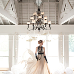 Люстра бронзового цвета с бежевыми абажурами из органзы в классическом стиле Hinkley варинант исполнения - 3 | Loft Concept в Перми