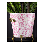 Кашпо из белого фарфора с розовым цветочным орнаментом Eden Garden варинант исполнения - 5 | Loft Concept в Перми