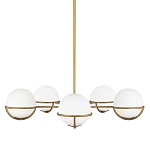 Люстра с 5-ю белыми шарообразными плафонами в сферические каркасах Feiss варинант исполнения - 1 | Loft Concept в Перми