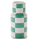 Ваза из фаянса Brighter than the Stars с шахматным принтом бирюзового цвета  варинант исполнения - 1 | Loft Concept в Перми