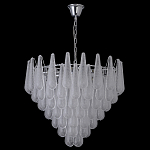Люстра с подвесками из рифленного стекла в форме капель Textured Glass Chandelier варинант исполнения - 6 | Loft Concept в Перми