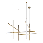 Люстра с 8-ю пересекающимися цилиндрическими плафонами на тонких тросах Trumpet tube варинант исполнения - 2 | Loft Concept в Перми