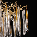 Люстра подвесная золотого цвета с разветвленными ветвями и прозрачными стеклянными подвесками Droplet Chandelier варинант исполнения - 6 | Loft Concept в Перми