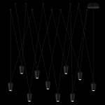 Подвесной светильник черными плафонами на длинных пересекающихся тросах Construction варинант исполнения - 8 | Loft Concept в Перми