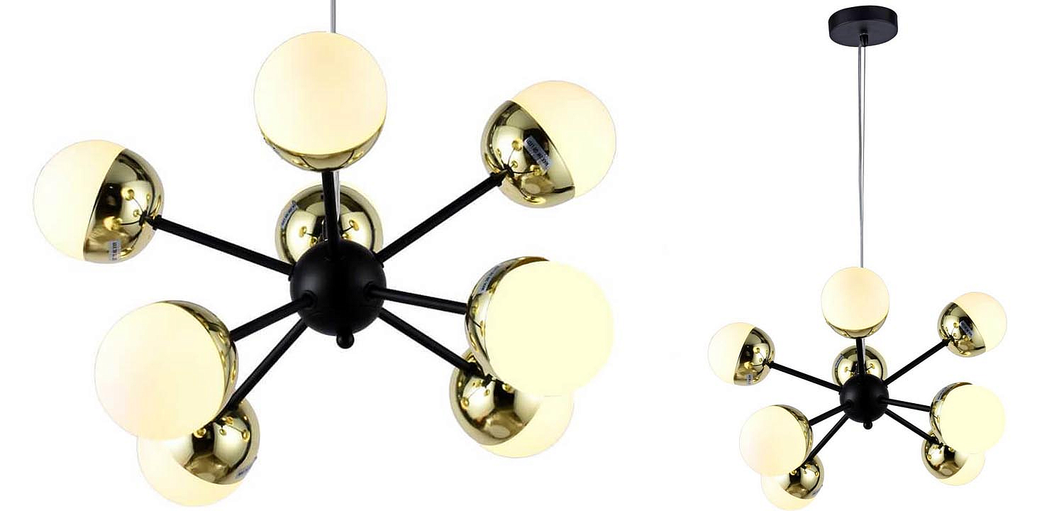 Люстра Sputnik White and Gold Globe Chandelier 8 Люстра Sputnik White and Gold Globe Chandelier 8 - Loft-Concept в Перми