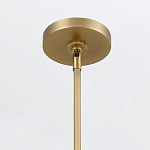 Подвесной светильник линейный латунного цвета в кожаном коричневом чехле и декоративными ремешками Alora варинант исполнения - 5 | Loft Concept в Перми